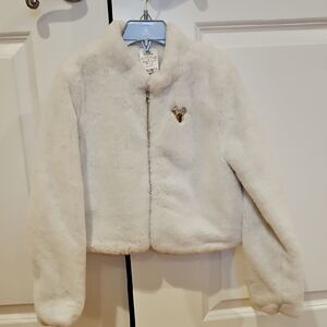 Kids White Faux Fur Jacket